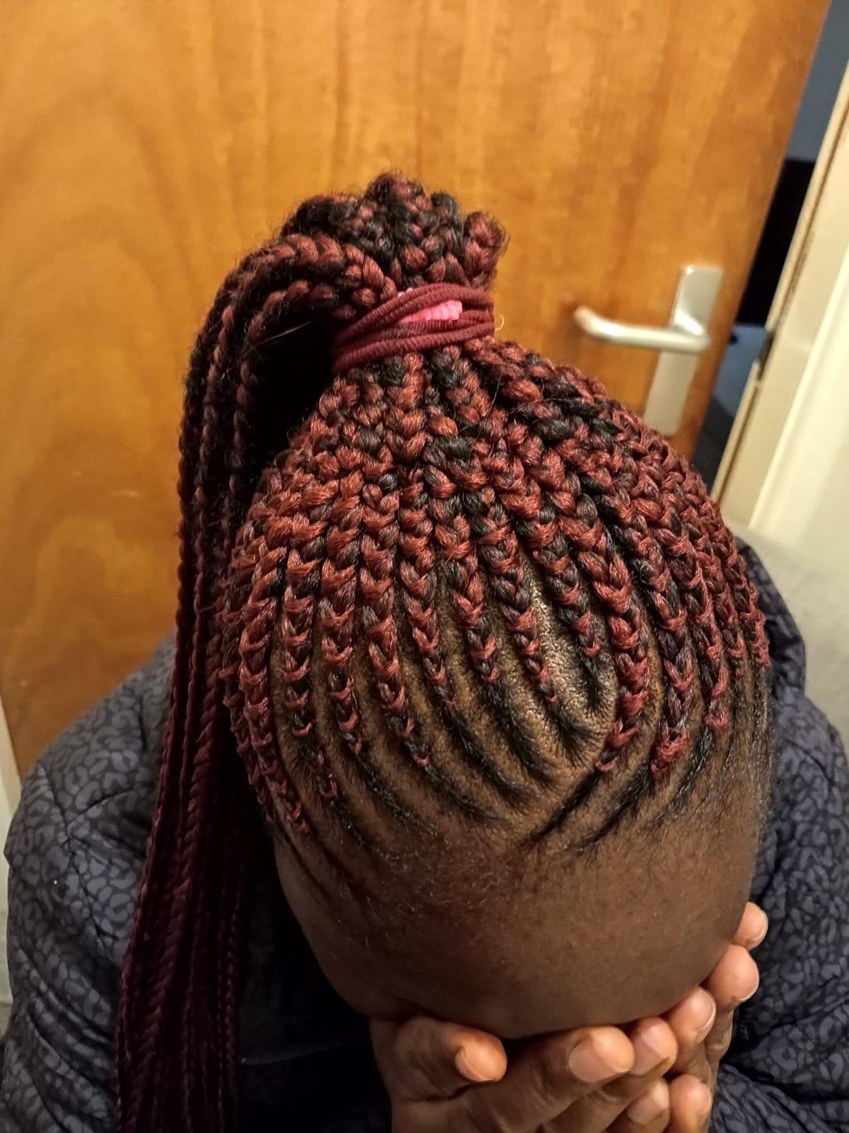 Ghana braids on Afro hair by Style Deluxe, Wolverhampton